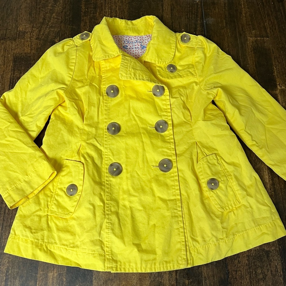 Bright Yellow Pea Coat - Toddler 5T